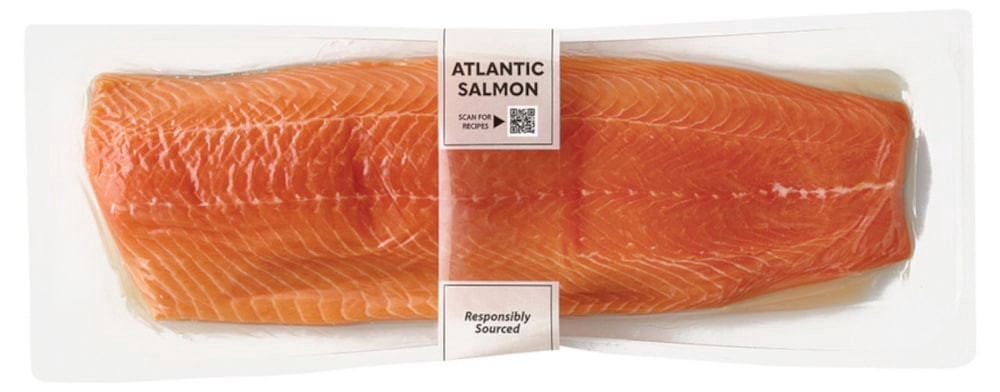 slide 1 of 1, Fresh Atlantic Salmon Fillet (Never Frozen) Family Pack, per lb