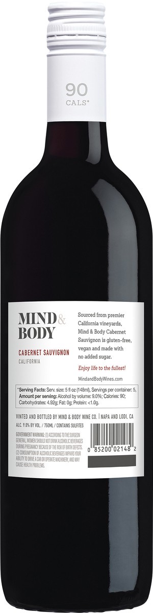 slide 3 of 3, Mind & Body California Cabernet Sauvignon 750 ml, 750 ml