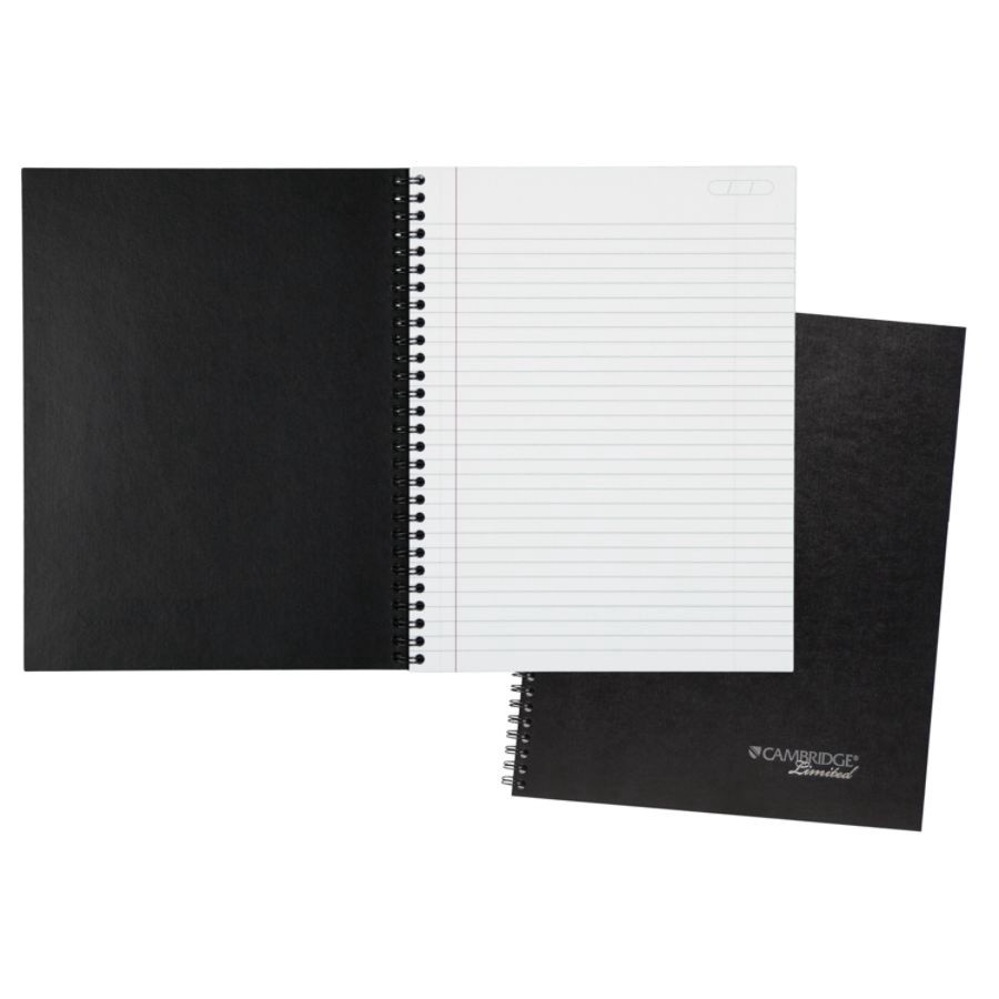slide 3 of 3, Cambridge Limited 30% Recycled Business Notebook, 1 Subject, Legal Ruled, 80 Sheets, Black, 80 ct