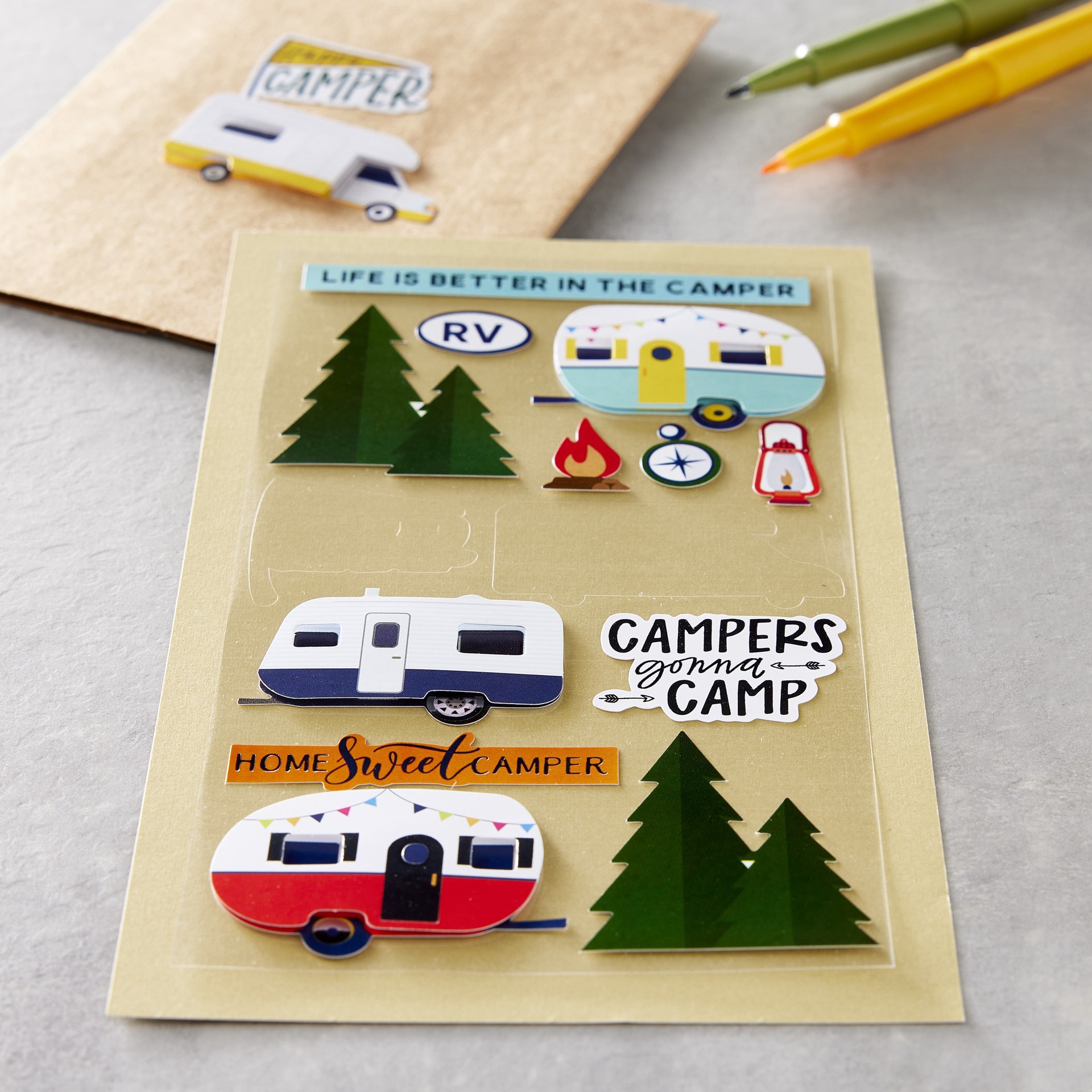 slide 4 of 4, Rv Camper Stickers By Recollections, 3.87 in x 6.87 in