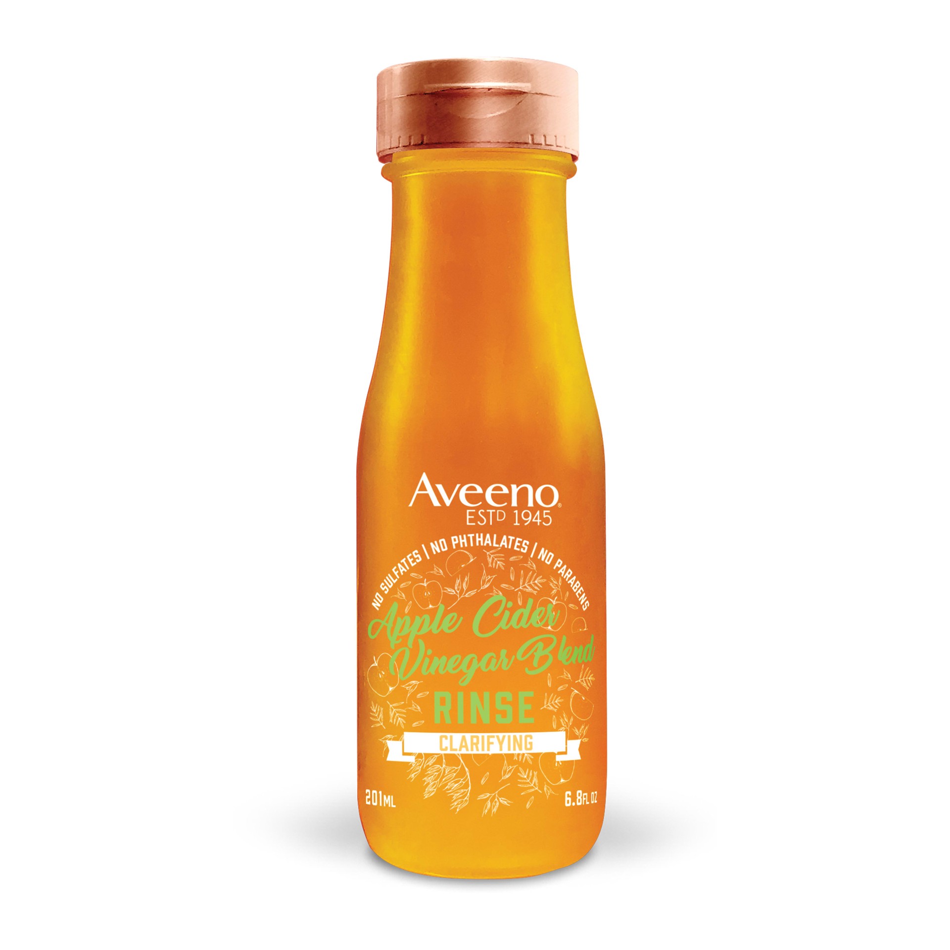 slide 2 of 5, Aveeno Clarifying Apple Cider Vinegar In-Shower Rinse for Shine and Balance, Sulfate Free Treatment, No Dyes or Parabens, 6.8 oz