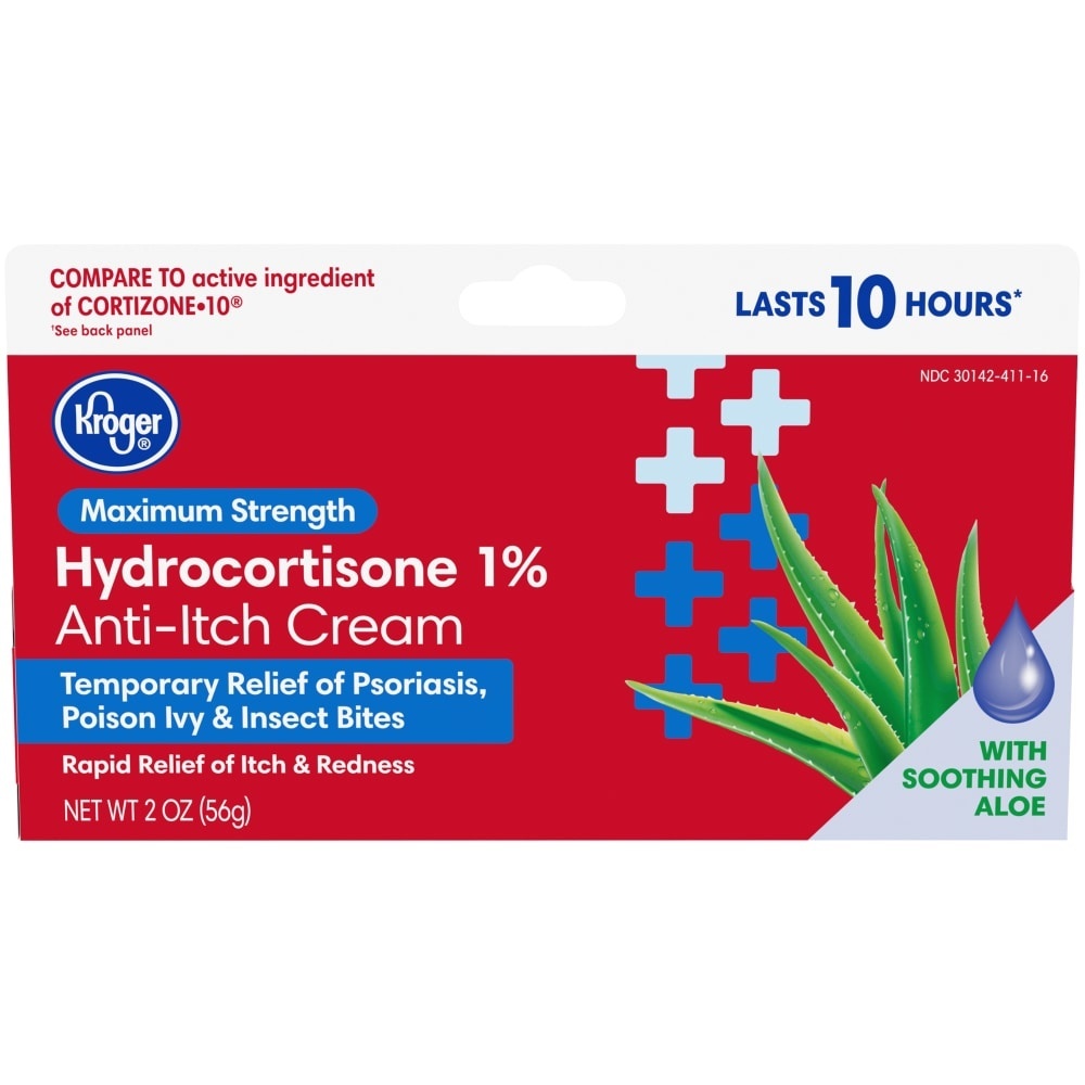 slide 1 of 1, Kroger USP 1% Hydrocortisone Cream Anti-Itch Cream, 2 oz