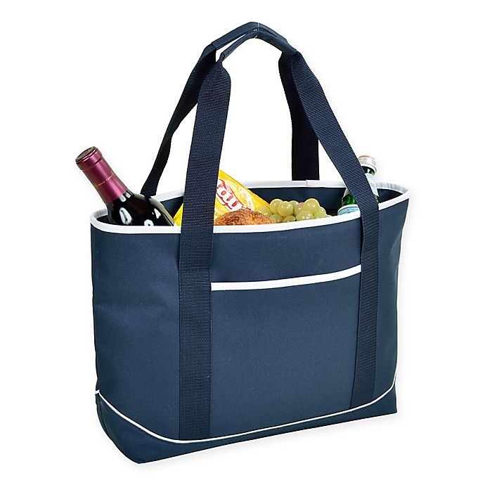 slide 1 of 2, Picnic at Ascot Large Insulated Cooler Tote - Navy/White, 1 ct