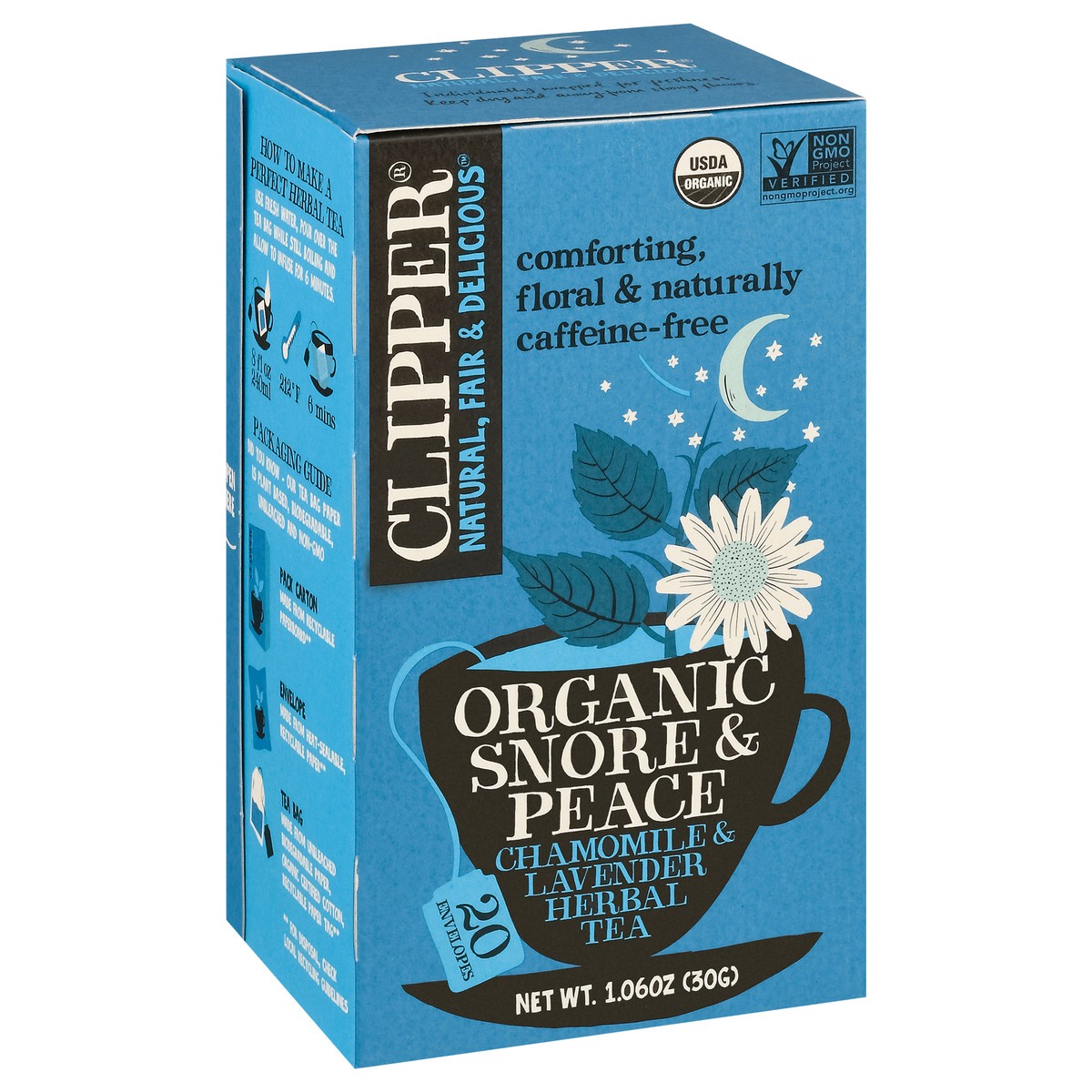 slide 14 of 14, Clipper Envelopes Snore & Peace Organic Chamomile & Lavender Herbal Tea - 20 ct, 20 ct