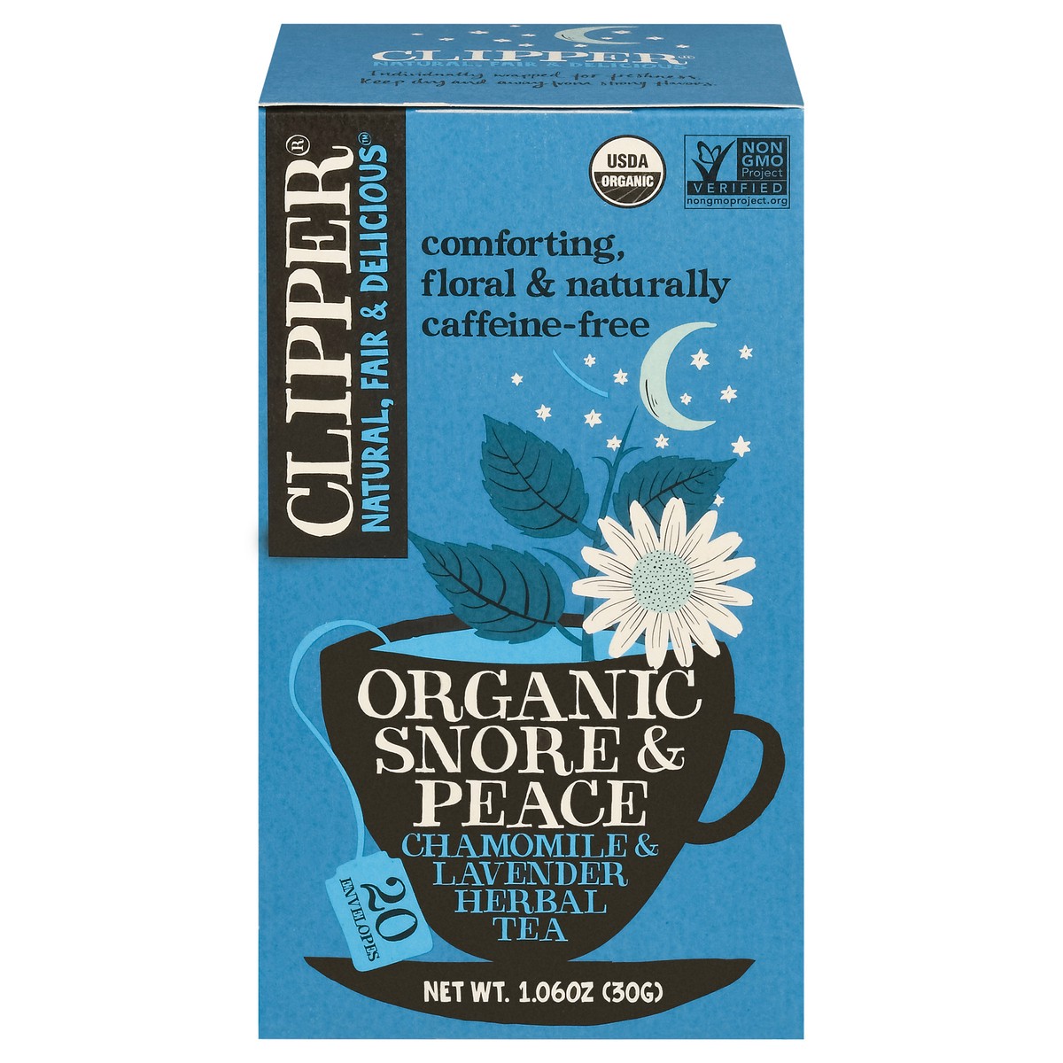 slide 1 of 14, Clipper Envelopes Snore & Peace Organic Chamomile & Lavender Herbal Tea - 20 ct, 20 ct