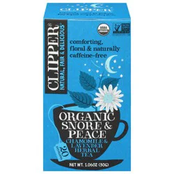 Clipper Envelopes Snore & Peace Organic Chamomile & Lavender Herbal Tea - 20 ct