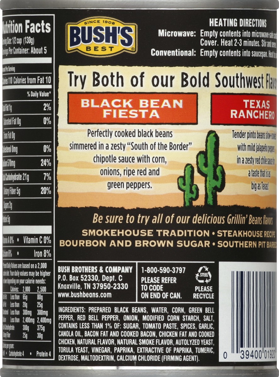 slide 6 of 6, Bush's Best Grillin' Beans Black Bean Fiesta, 21 oz