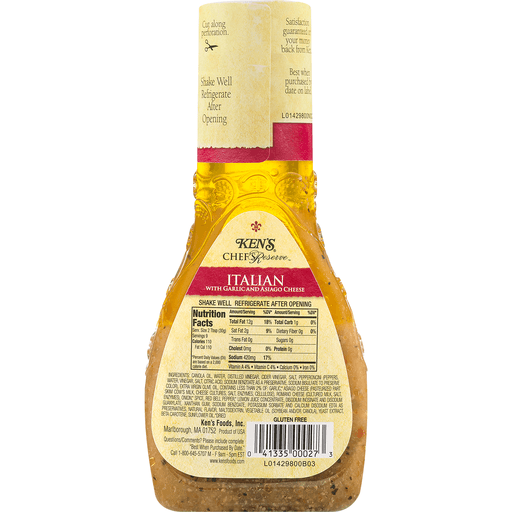 Ken's Steak House Italian Dressing with Garlic and Asiago Cheese 9 fl