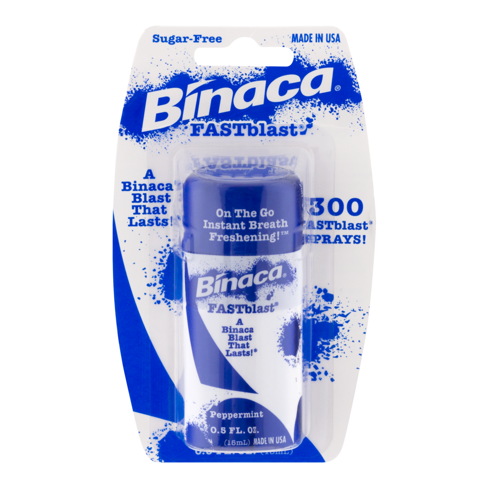 slide 1 of 1, Binaca Fastblast Sugarfree Peppermint, 0.5 fl oz