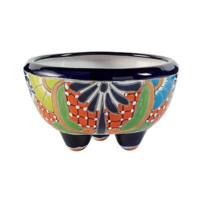 slide 1 of 1, Blue Orange Pottery Molcajete Talavera Planter, 1 ct