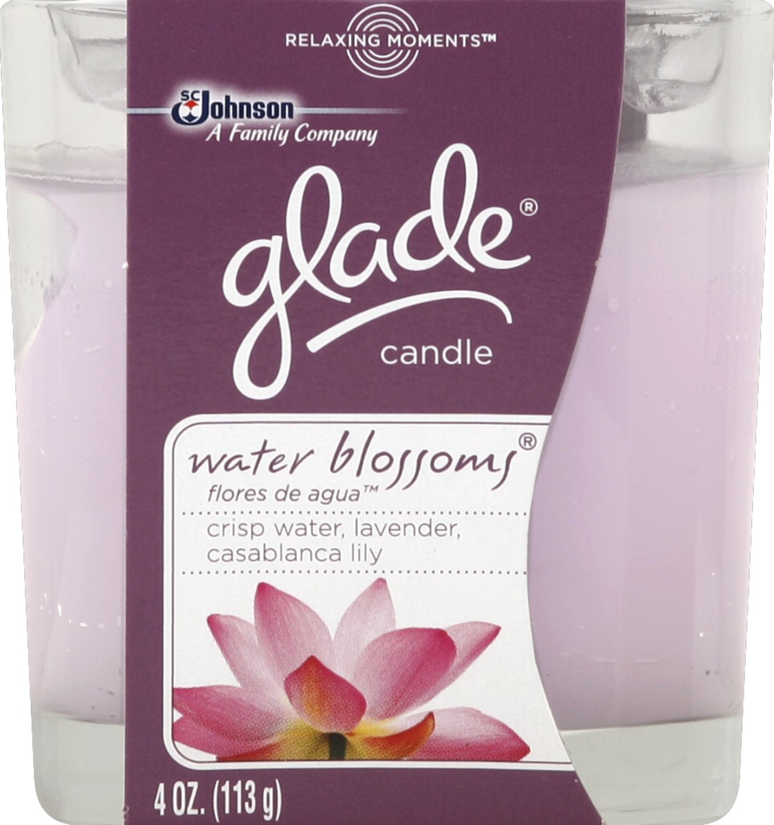 slide 2 of 3, Glade Candle, Water Blossoms, 1 oz