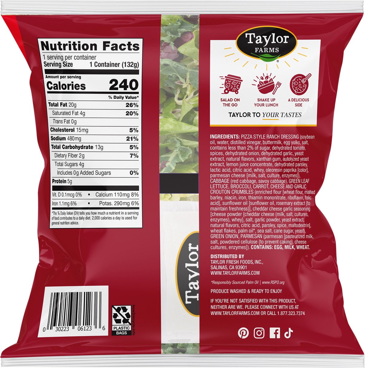 slide 3 of 3, Taylor Farms Pizza Ranch Chopped Kit Mini 4.67 oz, 4.67 oz