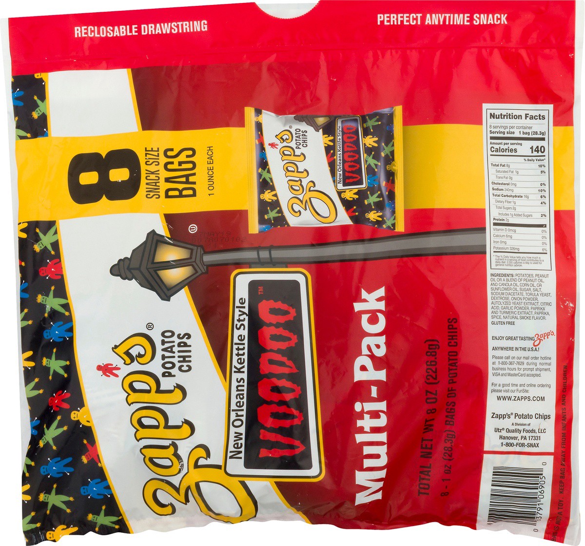 slide 4 of 9, Zapp's Zapps Multi-Pack New Orleans Kettle Style Voodoo Potato Chips 8-1 Oz, 8 ct; 8 oz
