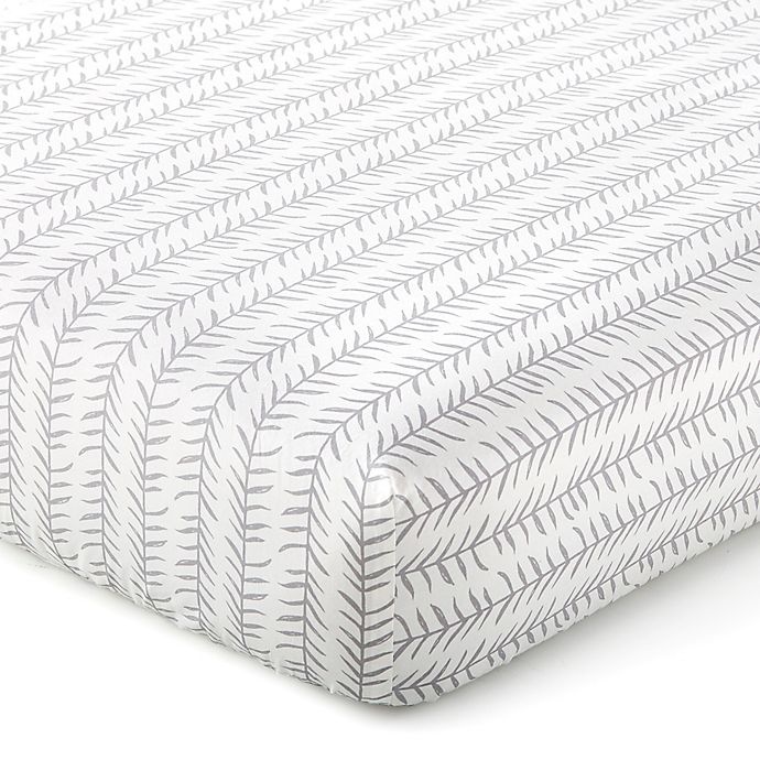 slide 1 of 3, Levtex Baby Kipton Leaf Fitted Crib Sheet - Grey, 1 ct