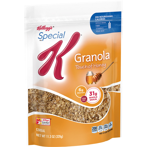 slide 1 of 1, Special K Cereal, Low Fat, Granola, Touch Of Honey, 19.5 oz