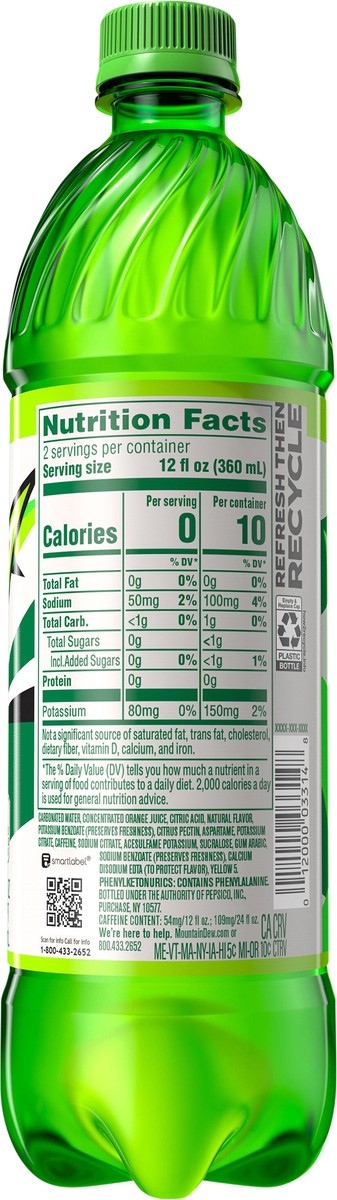 slide 5 of 9, Mountain Dew Diet Soda Citrus 24 Fl Oz, 24 lb