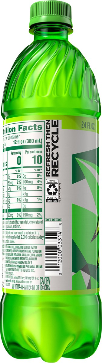 slide 8 of 9, Mountain Dew Diet Soda Citrus 24 Fl Oz, 24 lb