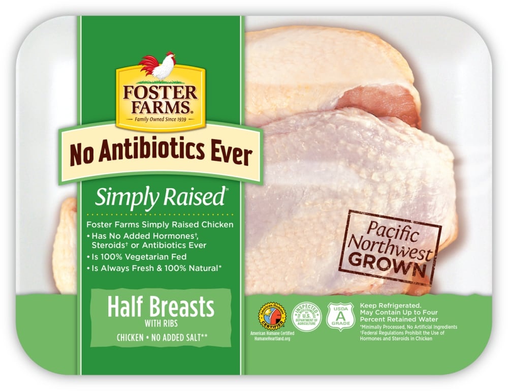 slide 1 of 1, Foster Farms Split Boneless Chicken Breast, per lb