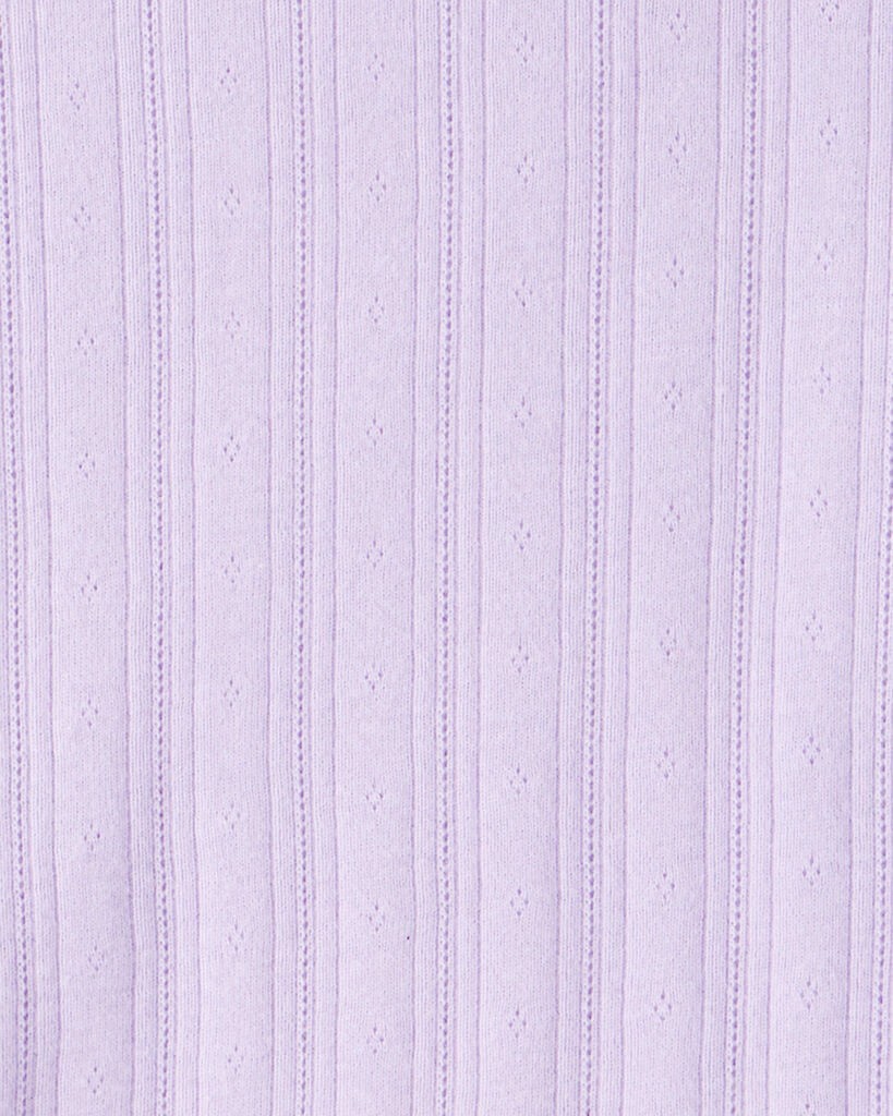 slide 3 of 3, Carter's Carters Girls Pointelle Long-Sleeve Top - Purple Lavender 12, 1 ct