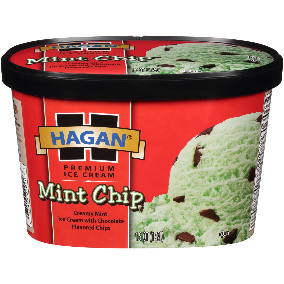 slide 1 of 10, Hagan Mint Chip Premium Ice Cream 1.5 qt. Tub, 1.42 liter