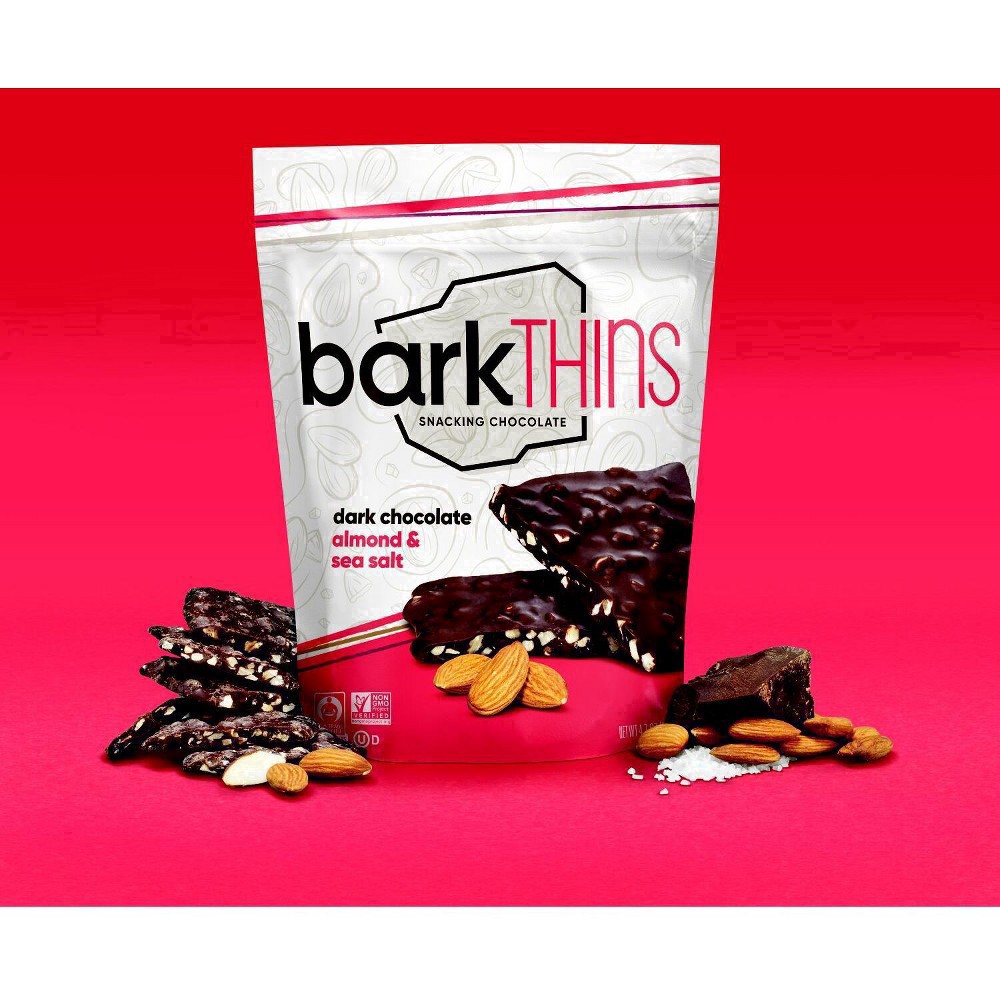 slide 33 of 44, barkTHINS Dark Chocolate Almond With Sea Salt Bark Snacking Chocolate, 4.7 oz