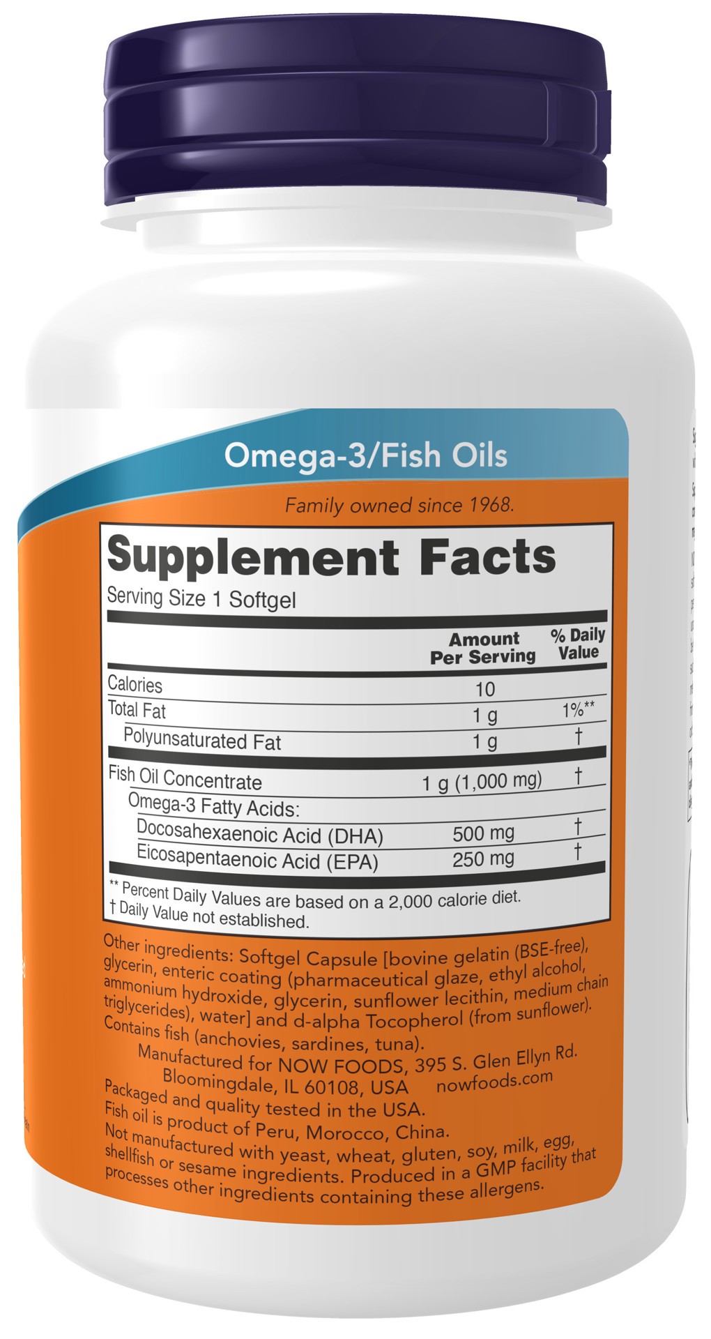 slide 2 of 4, NOW DHA-500 Fish Oil, Double Strength - 90 Softgels, 90 ct