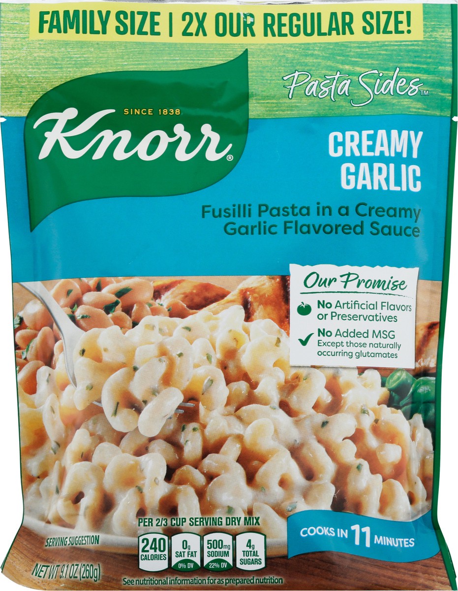 slide 1 of 4, Knorr Family Size Creamy Garlic Pasta Sides 9.1 oz, 9.10 oz