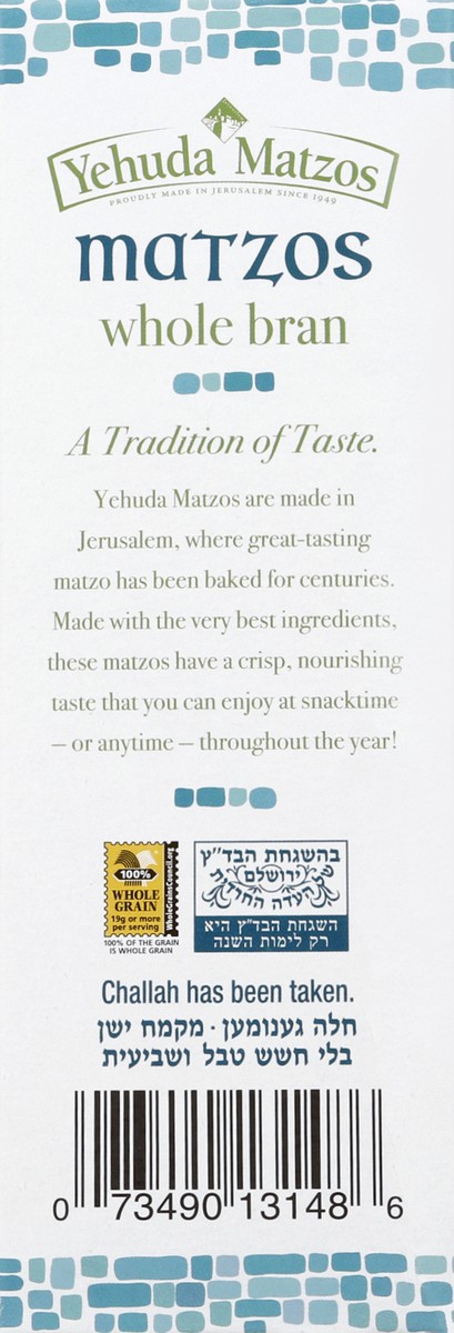 slide 2 of 4, Yehuda Bran Matzos, Whole Wheat, 10.5 oz