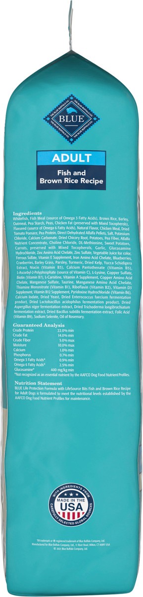 slide 4 of 9, Blue Buffalo Dog Food, Life Protection Formula, Natural Fish & Brown Rice Flavor, Adult Dry Dog Food, 30 lb Bag, 30 lb