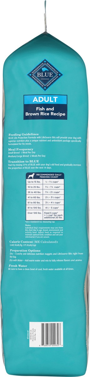 slide 8 of 9, Blue Buffalo Dog Food, Life Protection Formula, Natural Fish & Brown Rice Flavor, Adult Dry Dog Food, 30 lb Bag, 30 lb