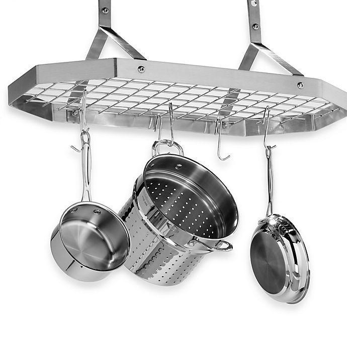 slide 1 of 1, Cuisinart Brushed Stainless Steel Octagonal Hanging Pot Rack, 1 ct