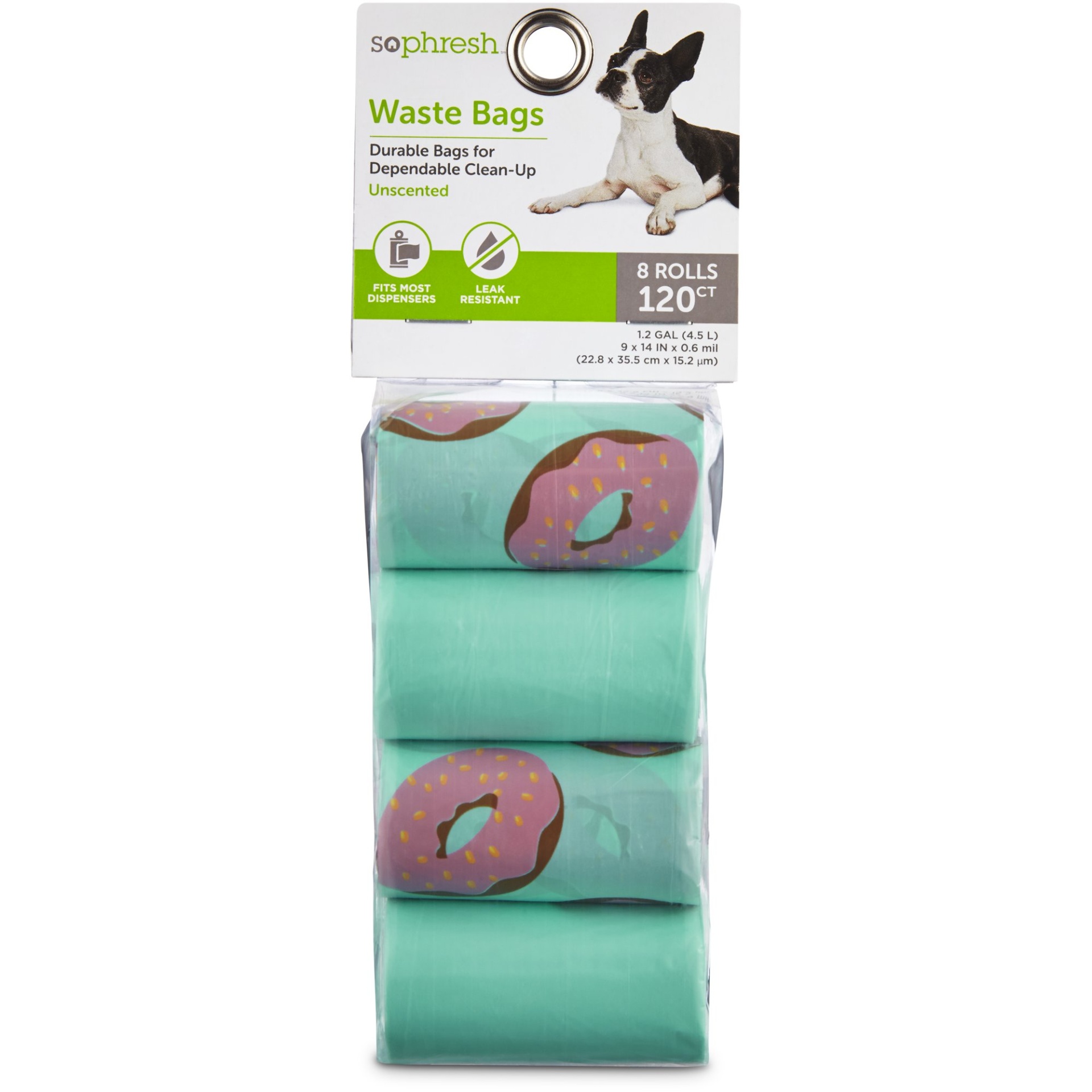 slide 1 of 1, So Phresh Pink Donut Print Dog Waste Bag Refills, 1 ct