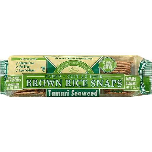 slide 3 of 3, Edward Tamari Seaweed Brown Rice Snaps, 3.5 oz