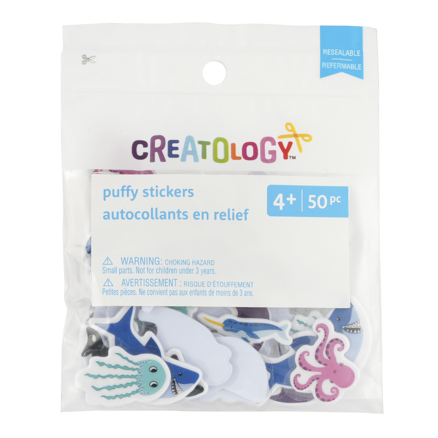 slide 2 of 2, Sea Life Puffy Stickers By Creatology, 0.98 in - 1.8 in