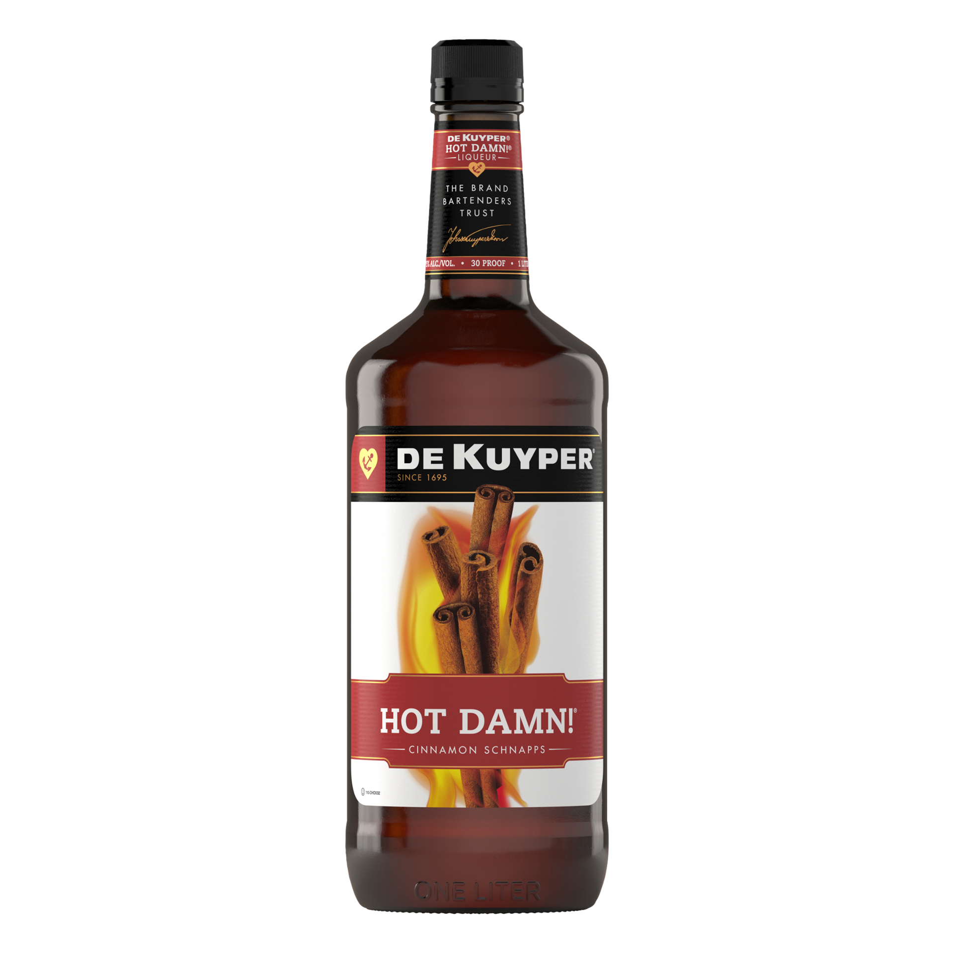 slide 2 of 2, Dekuyper Hot Damn Cinnamon Schnapps, 1 lt, 1 liter