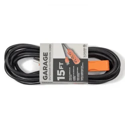 Meijer 14/3 Sjt Outdoor/garage/jobsite Extension Cord Black /orange, 15 Ft