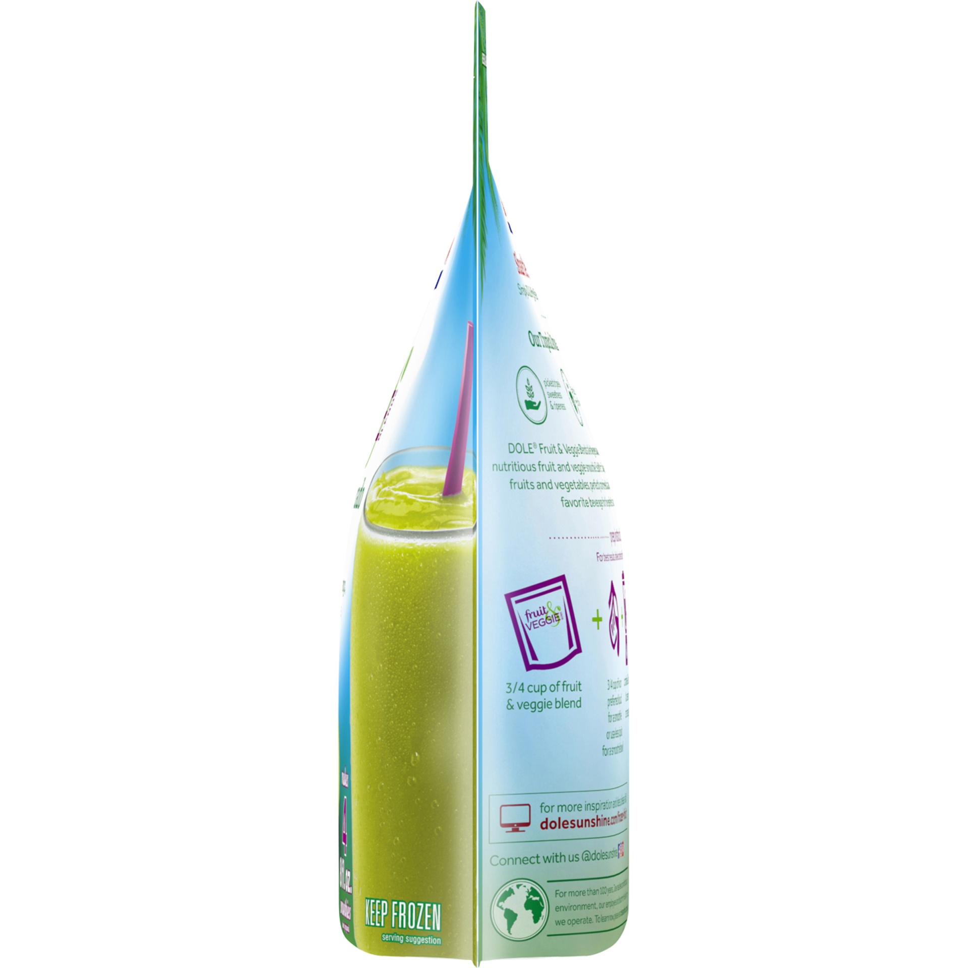 slide 4 of 8, Dole Smoothies, Crafted, Tropical Avocado with Kale, 16 oz