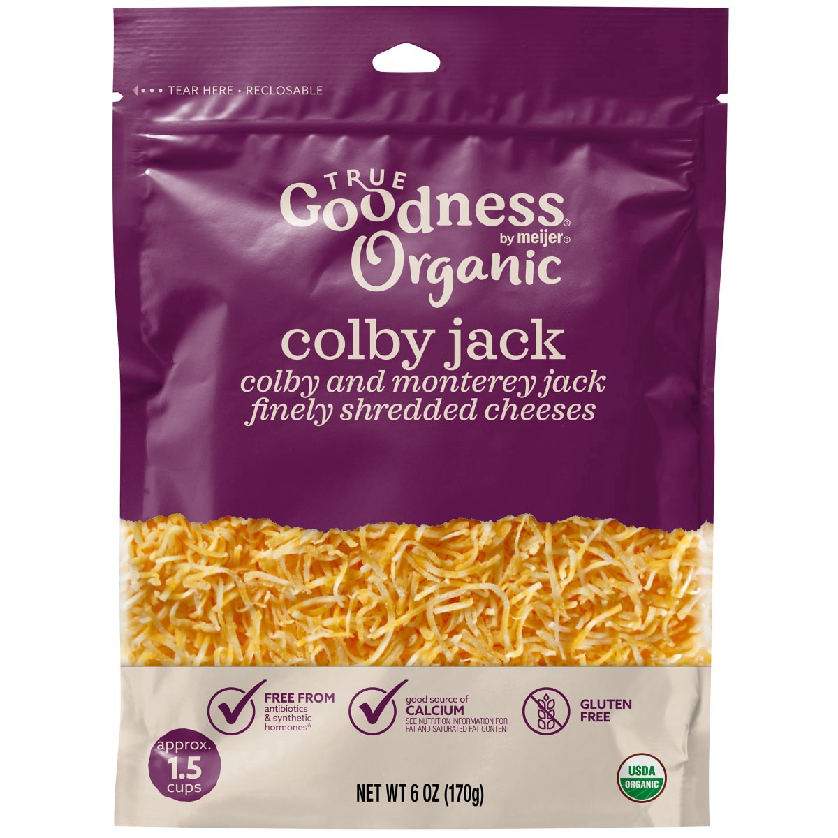 slide 1 of 29, True Goodness Organic Shredded Colby Jack Cheese, 6 oz