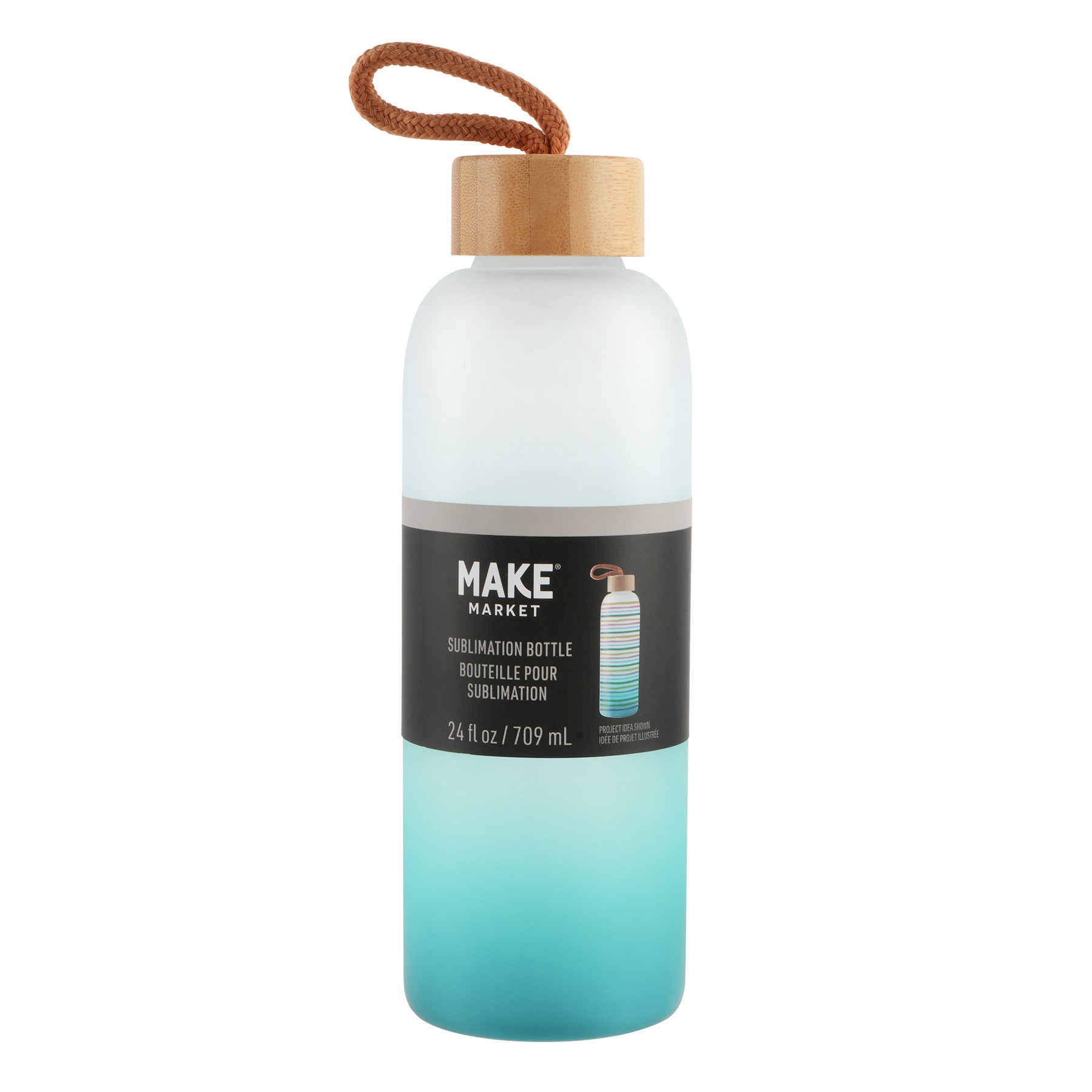 slide 2 of 3, 24oz. Frosted Glass Sublimation Bottle By Make Market, 24 oz