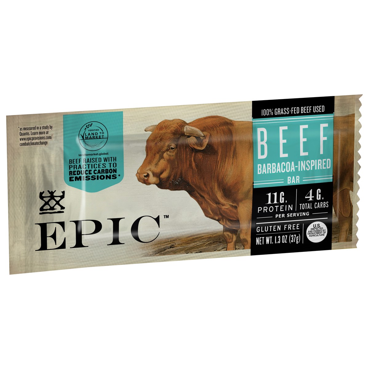 slide 8 of 9, EPIC Beef Barbacoa Inspired Bar, Protein Snacks, Gluten Free, Whole 30, 1.3 oz, 1.3 oz