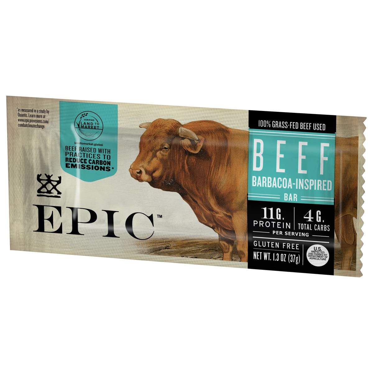slide 7 of 9, EPIC Beef Barbacoa Inspired Bar, Protein Snacks, Gluten Free, Whole 30, 1.3 oz, 1.3 oz