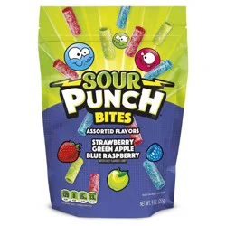 Sour Punch Bites Assorted Flavors Candy 9 oz Bag