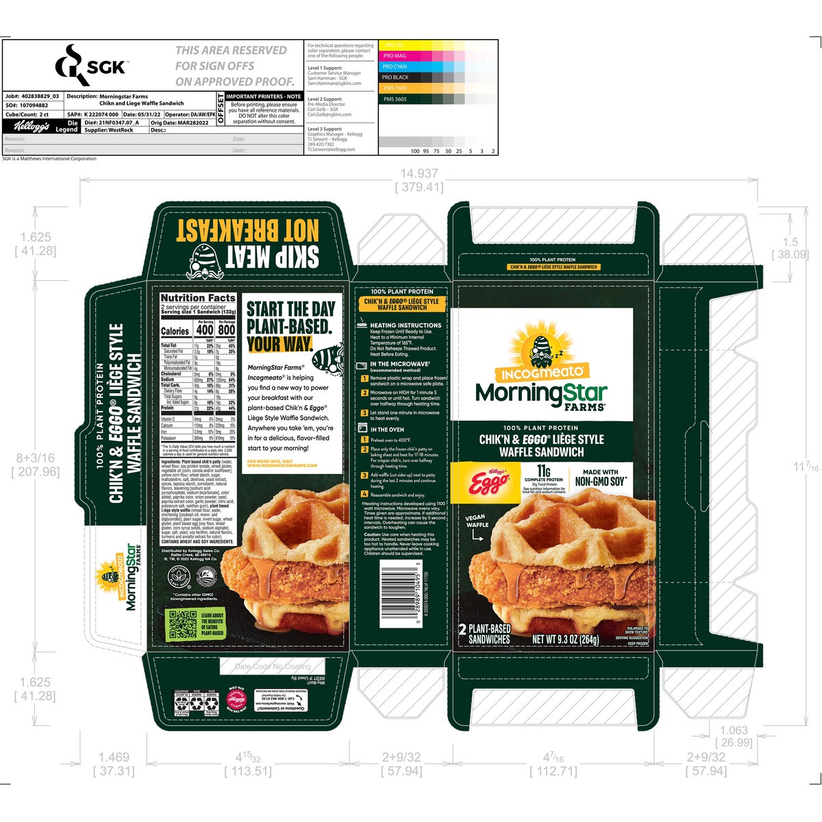 slide 10 of 12, MorningStar Farms Incogmeato Frozen Breakfast Sandwiches, Original, 9.3 oz, 2 Count, 9.3 oz