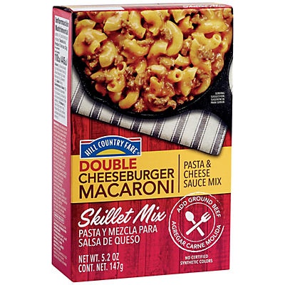 slide 1 of 1, Hill Country Fare Double Cheeseburger Macaroni Dinner Mix, 5.2 oz