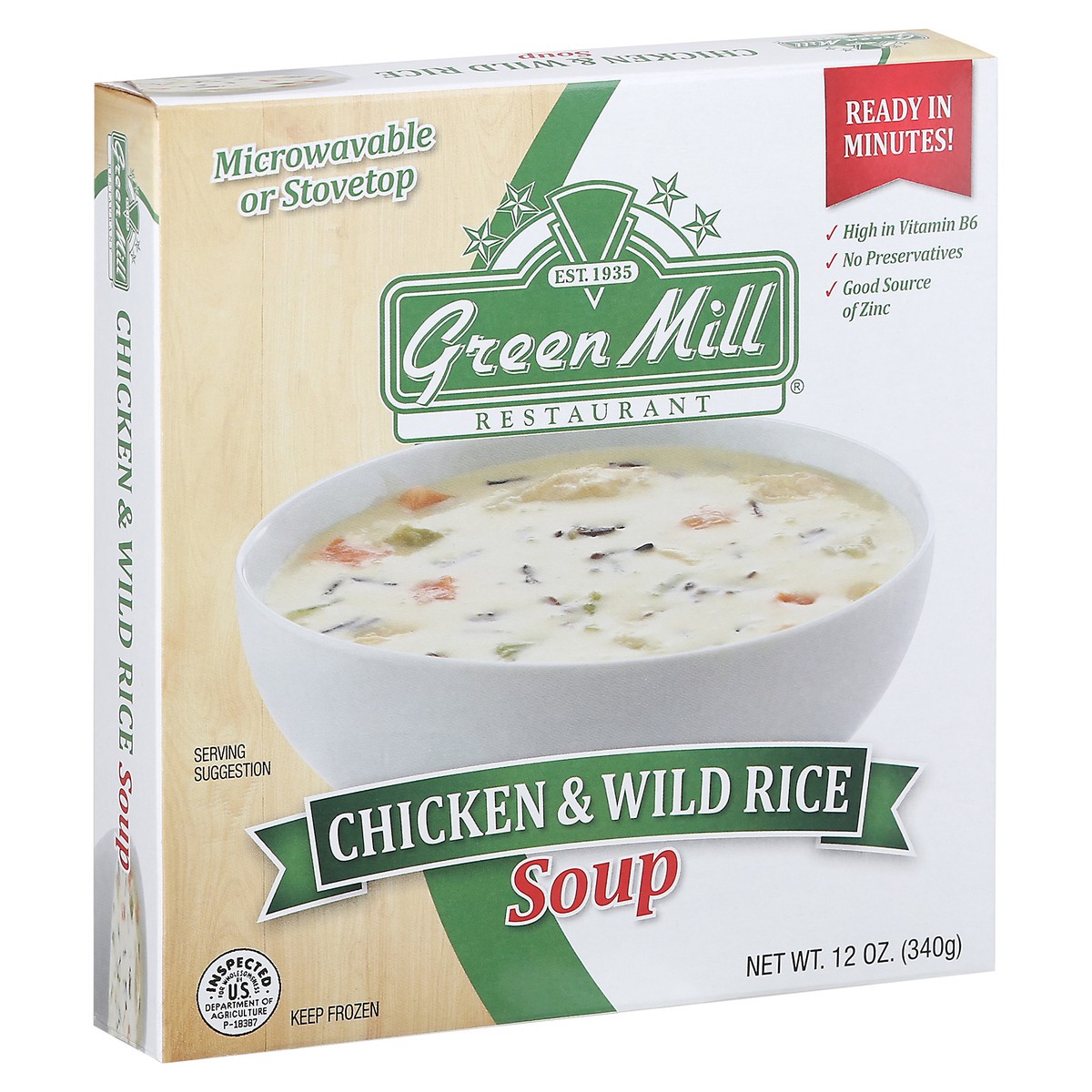 slide 2 of 9, Green Mill Chicken & Wild Rice Soup 12 oz,