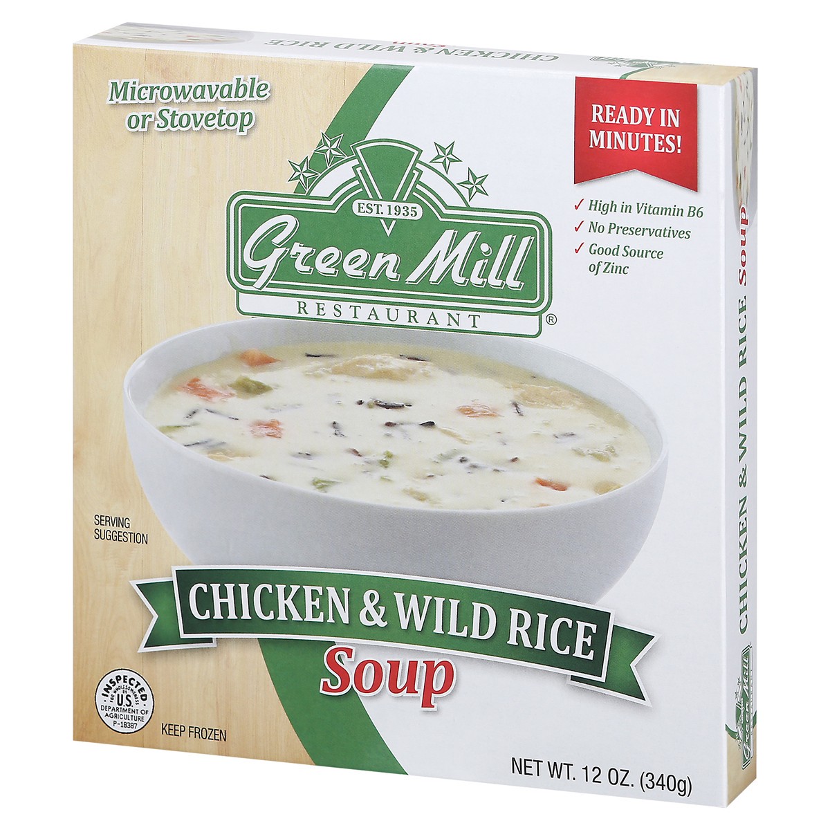 slide 3 of 9, Green Mill Chicken & Wild Rice Soup 12 oz,