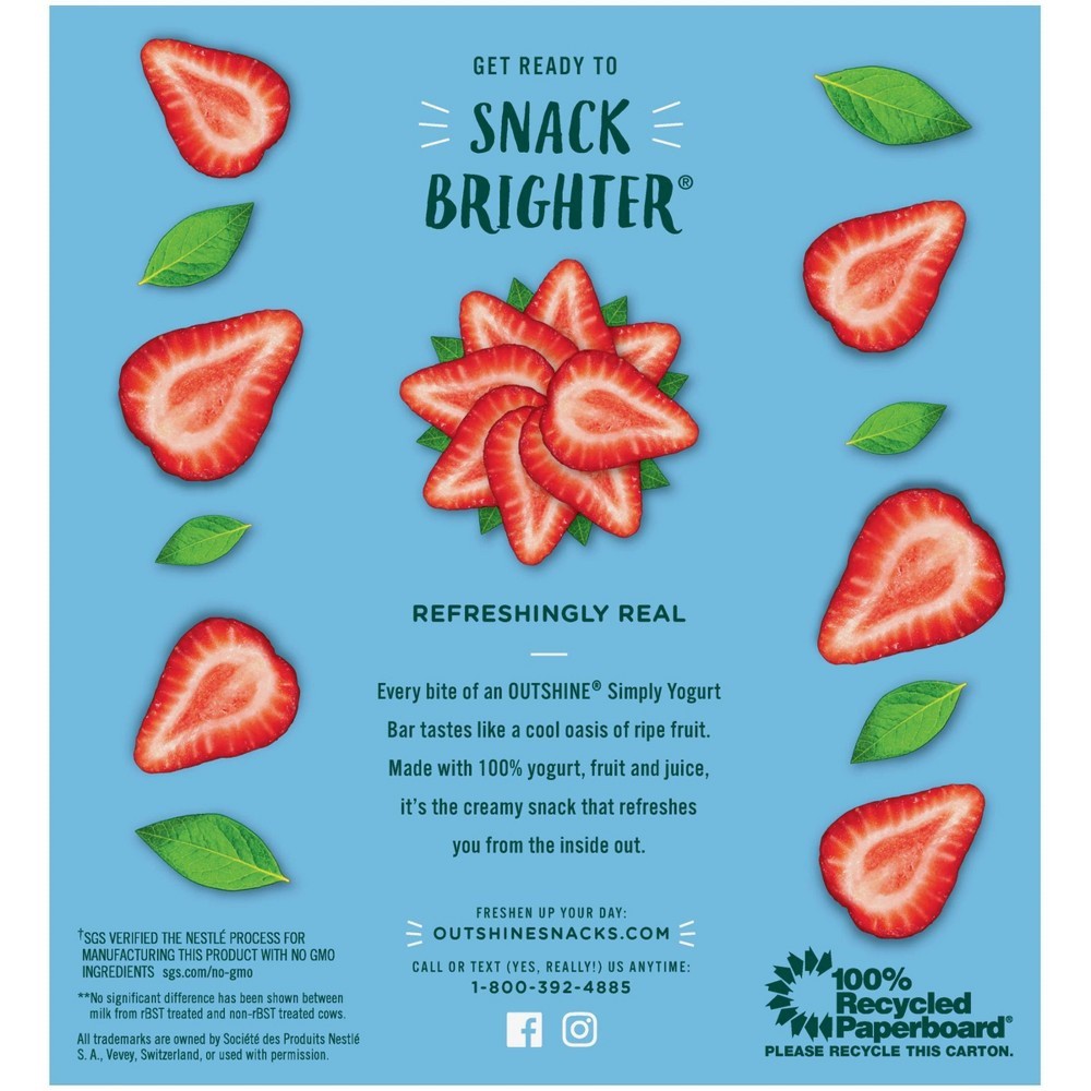 slide 5 of 6, Outshine Strawberry Frozen Yogurt Bars, 4 ct