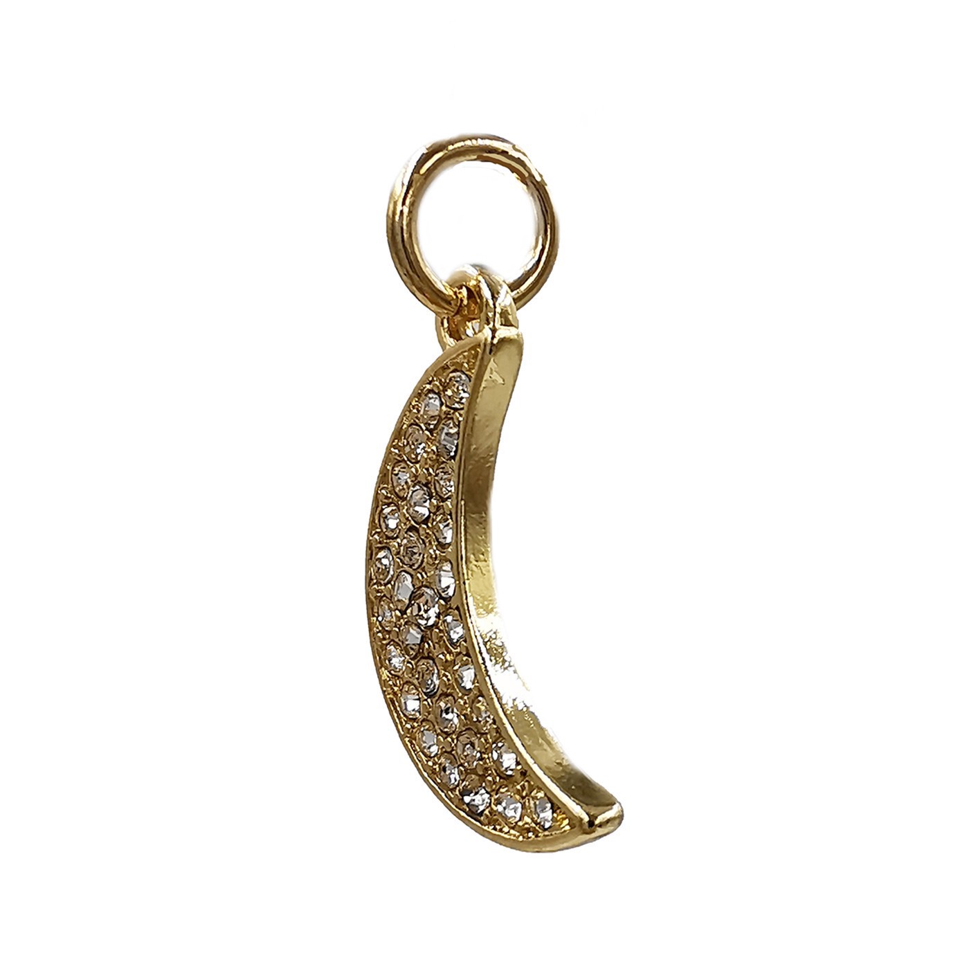 slide 4 of 4, Charmalong 14k Gold-Plated Pave Moon Charm By Bead Landing, 0.75 in x 0.6 in x 0.25 in