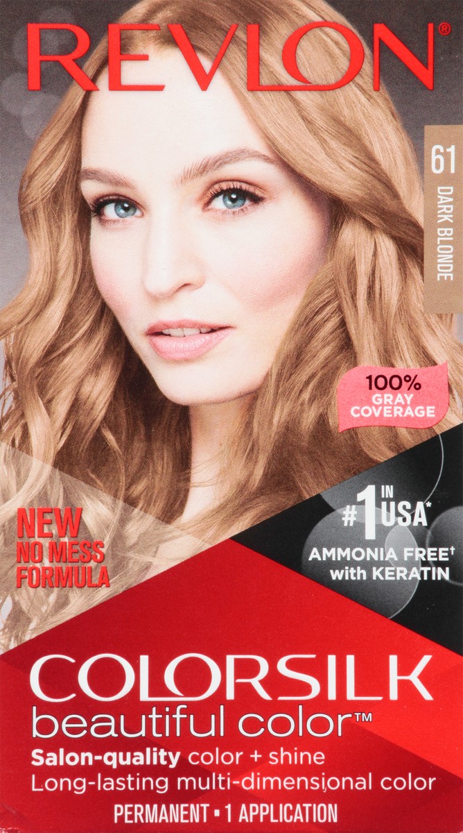 slide 11 of 13, Revlon Colorsilk 61 Dark Blonde Vegan Keratin Permanent Hair Color 1 Each, 1 ct