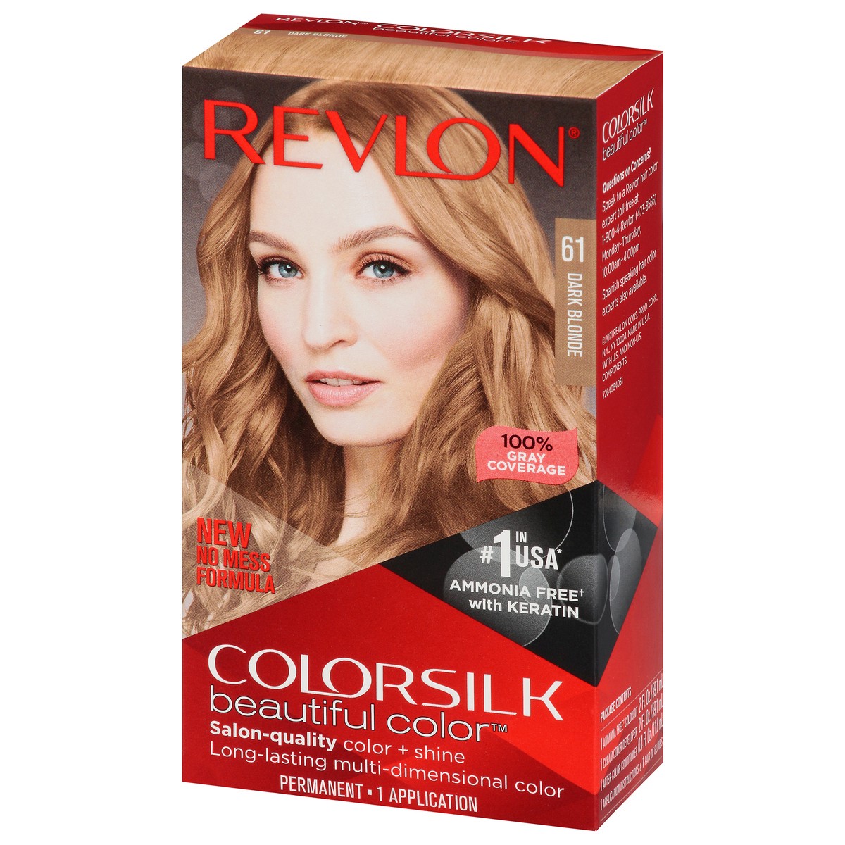 slide 12 of 13, Revlon Colorsilk 61 Dark Blonde Vegan Keratin Permanent Hair Color 1 Each, 1 ct